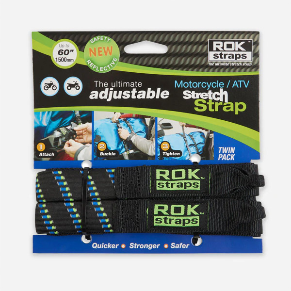Rok Straps ROK Pack Adj Strap Hi-Vis Blk/Blu/Grn 2 Pack (056)